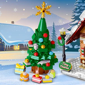 2025 Christmas Gingerbread House Building Toy with LED Light-3 Style Modes Block with Santa Xmas Tree Train for Adults Kids8+