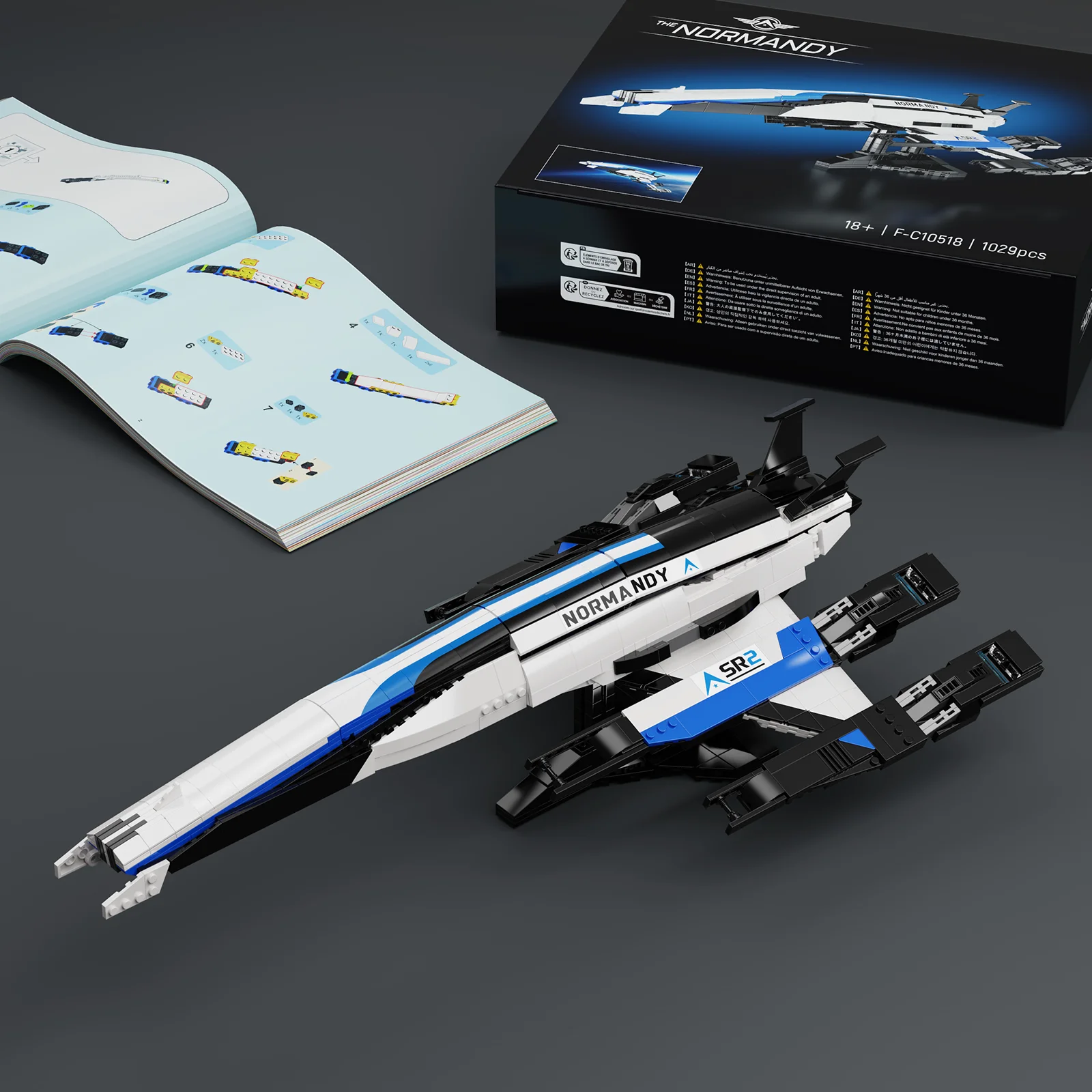 Normandy SR-2 Spaceship Building Blocks Set with Display Stand,Brithday Gifts for Fans Adults