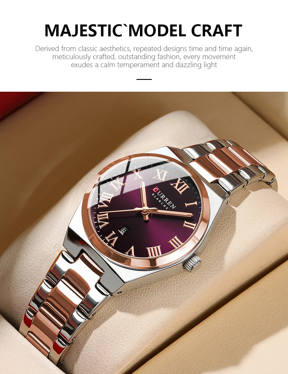 CURREN Luxury Women Watches Fashion Casual FemaleLadies Stainless Steel Quartz Wristwatches Life Waterproof Girlfriend Gift
