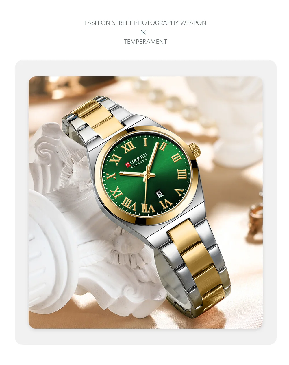 CURREN Luxury Women Watches Fashion Casual FemaleLadies Stainless Steel Quartz Wristwatches Life Waterproof Girlfriend Gift