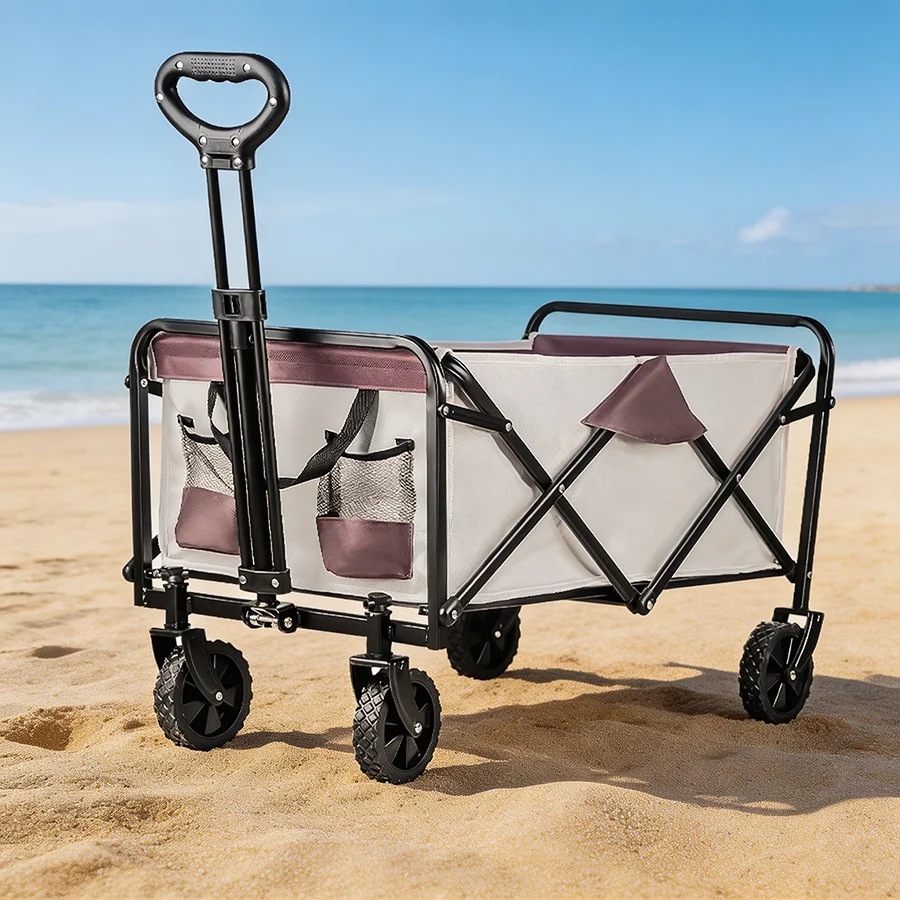 Heavy Duty Large Capacity Camping Wagon Cart Outdoor Foldable Folding Wagon Collapsible Camping Equipment For Beach Picnic