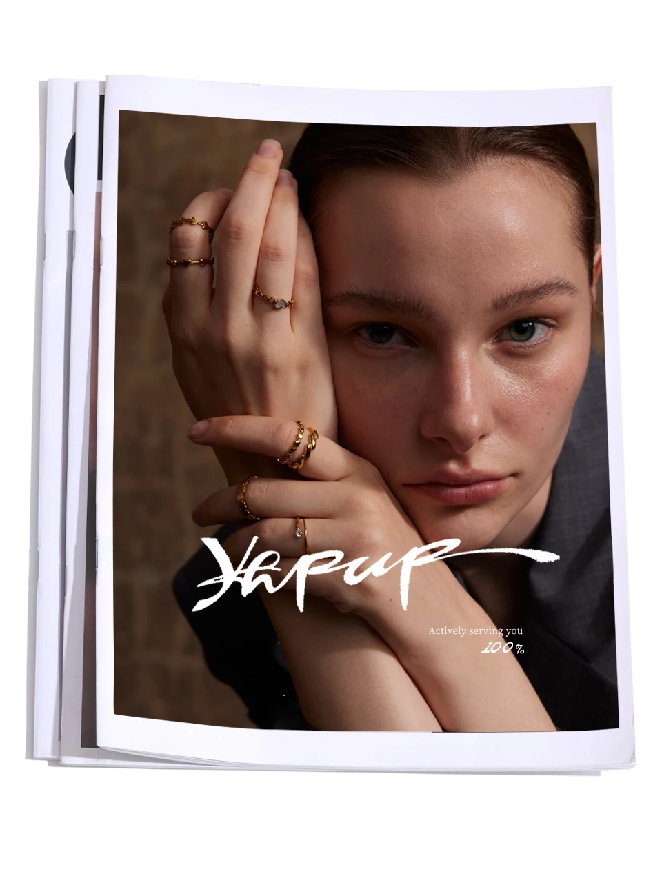 Yhpup High Quality Minimalist Stainless Steel PVD Plated Heart Geometric Chic Finger Ring Golden Fashion Jewelry Women Gift