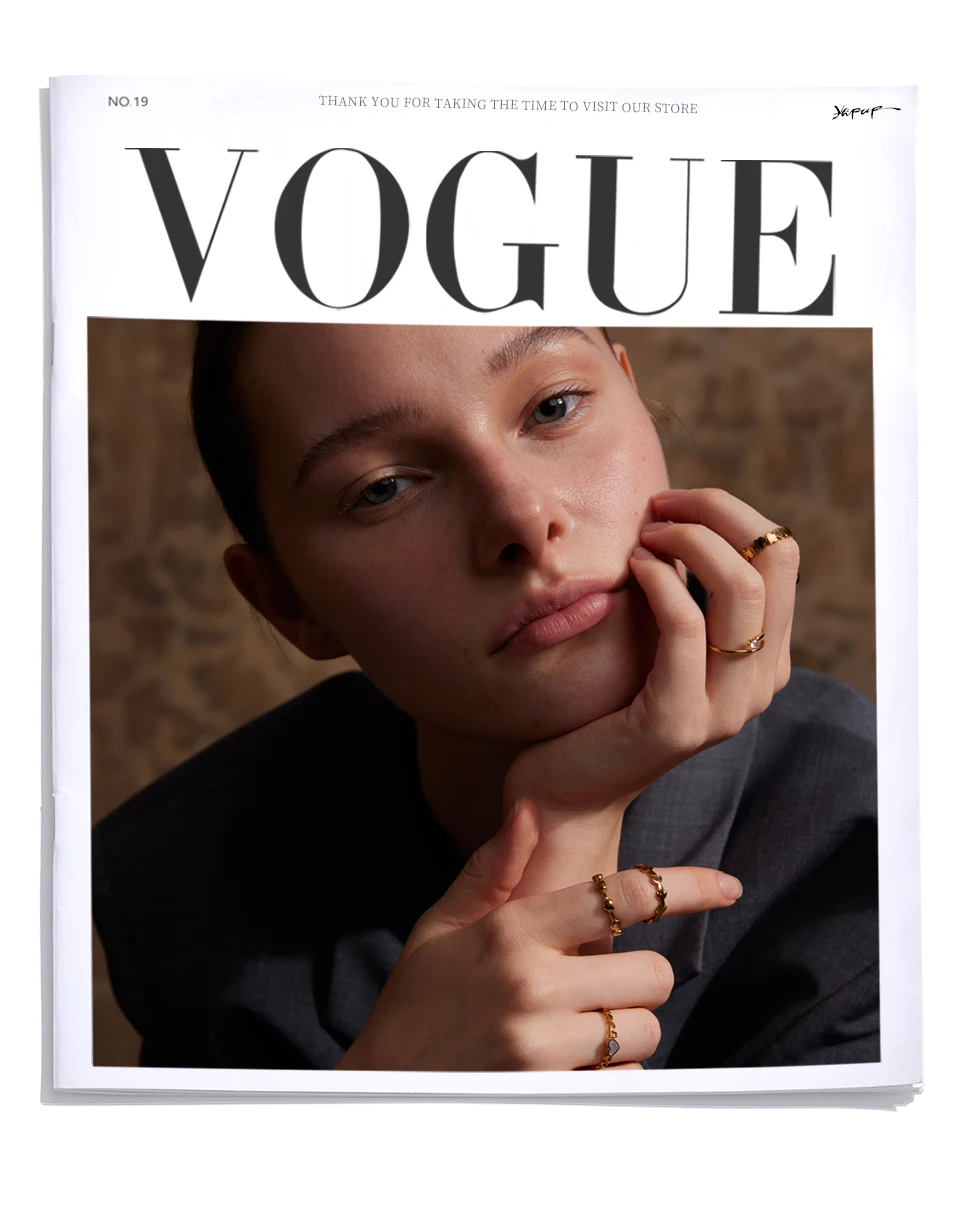 Yhpup High Quality Minimalist Stainless Steel PVD Plated Heart Geometric Chic Finger Ring Golden Fashion Jewelry Women Gift