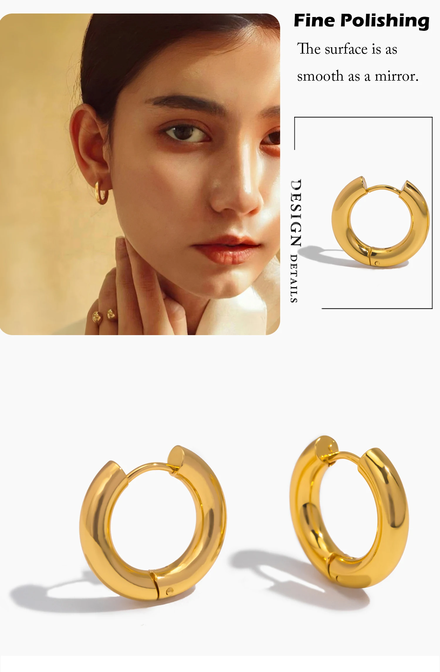 Classical Hoop Earrings, Fashionable and Versatile Stainless Steel Jewelry