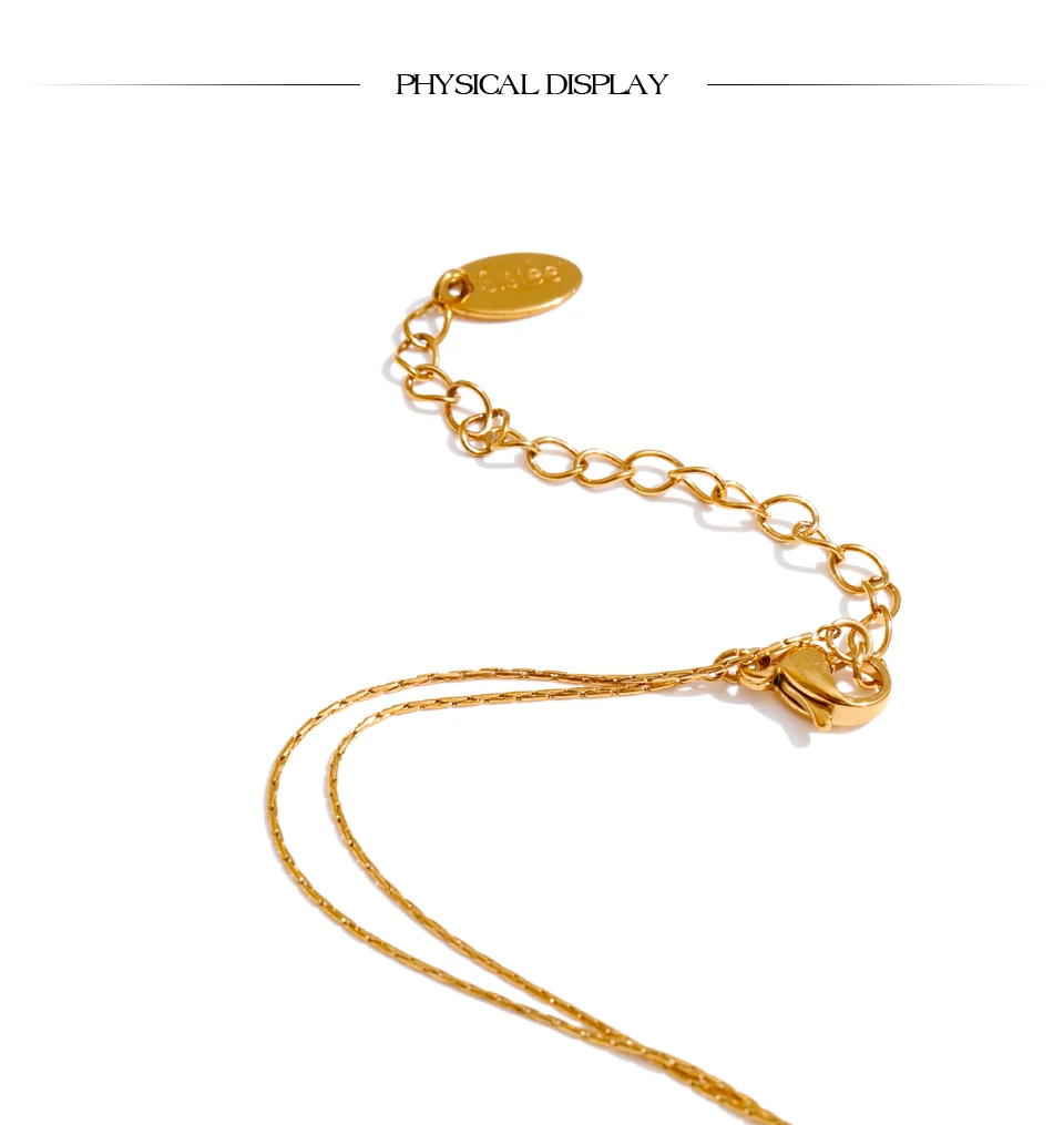 Yhpup Delicate Shiny Cubic Zirconia Flower Pendant Chic Necklace 18K Golden Plated High Quality Fashion PVD Jewelry Waterproof