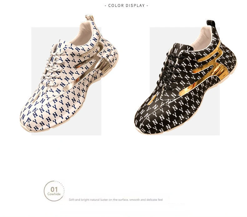 Brand Men Sneakers Fashion Print Casual Shoes Men Breathable Lace Up Running Shoes Luxury High Quality Men Sport Shoes 2026 New