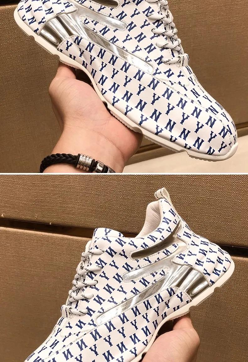 Brand Men Sneakers Fashion Print Casual Shoes Men Breathable Lace Up Running Shoes Luxury High Quality Men Sport Shoes 2026 New