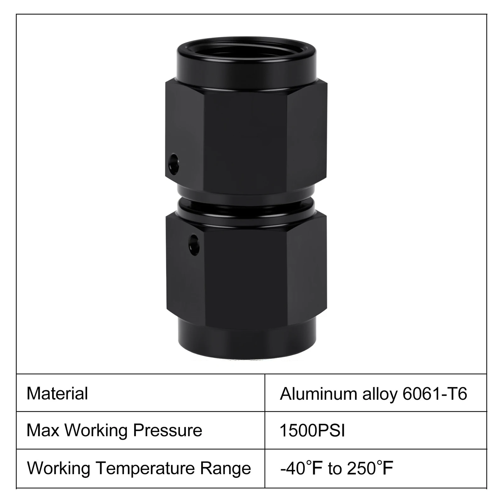 Universal AN6 AN8 AN10 Female To Female Union Aluminum Straight Swivel Hose End Fitting Adaptors Anodized Oil Cooler Connectors