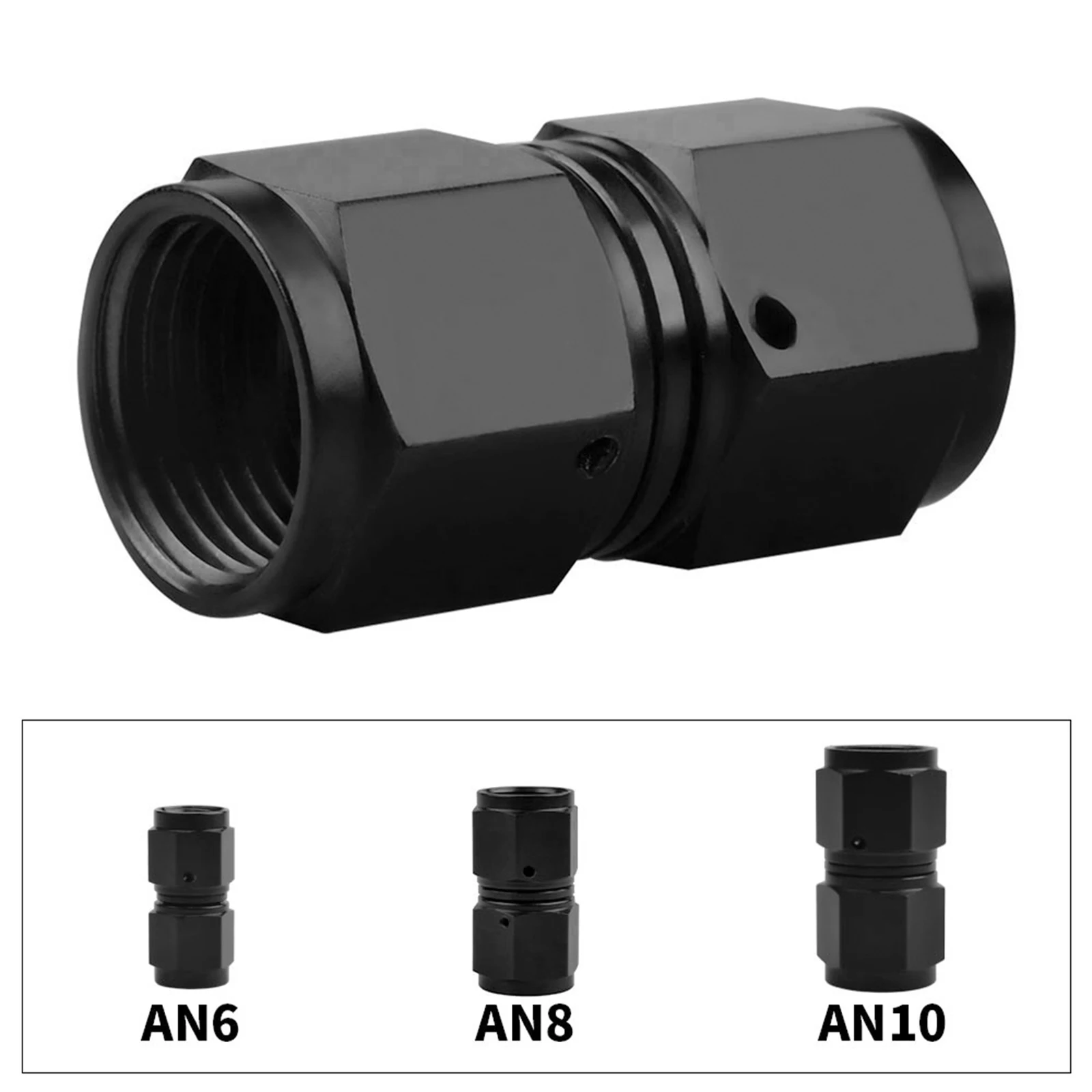 Universal AN6 AN8 AN10 Female To Female Union Aluminum Straight Swivel Hose End Fitting Adaptors Anodized Oil Cooler Connectors