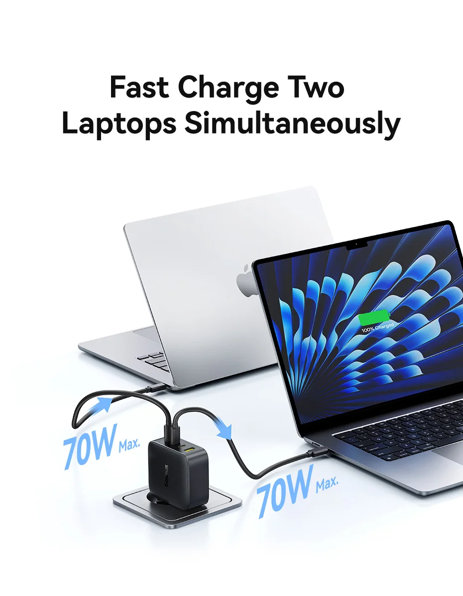 【New Sale】Baseus 140W GaN Charger PD Charger USB C Charger Fast Charge For Macbook Tablet Phone Charger For iPhone 17 16 15 14