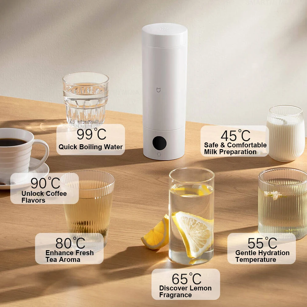 Xiaomi Mijia 350ml Smart Electric Kettle Portable Thermos Cup with Fast Boiling And Insulated Temperature Control for Travel