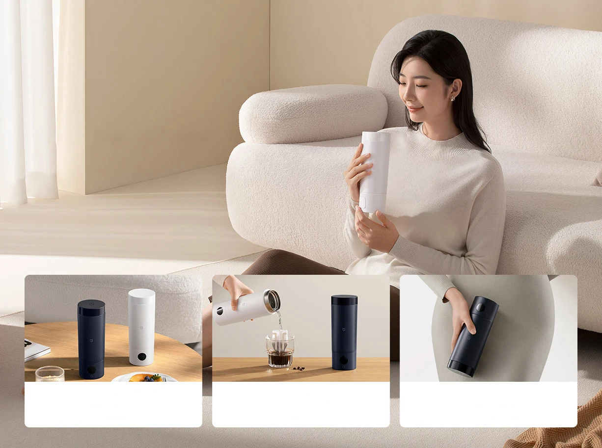 Xiaomi Mijia 350ml Smart Electric Kettle Portable Thermos Cup with Fast Boiling And Insulated Temperature Control for Travel