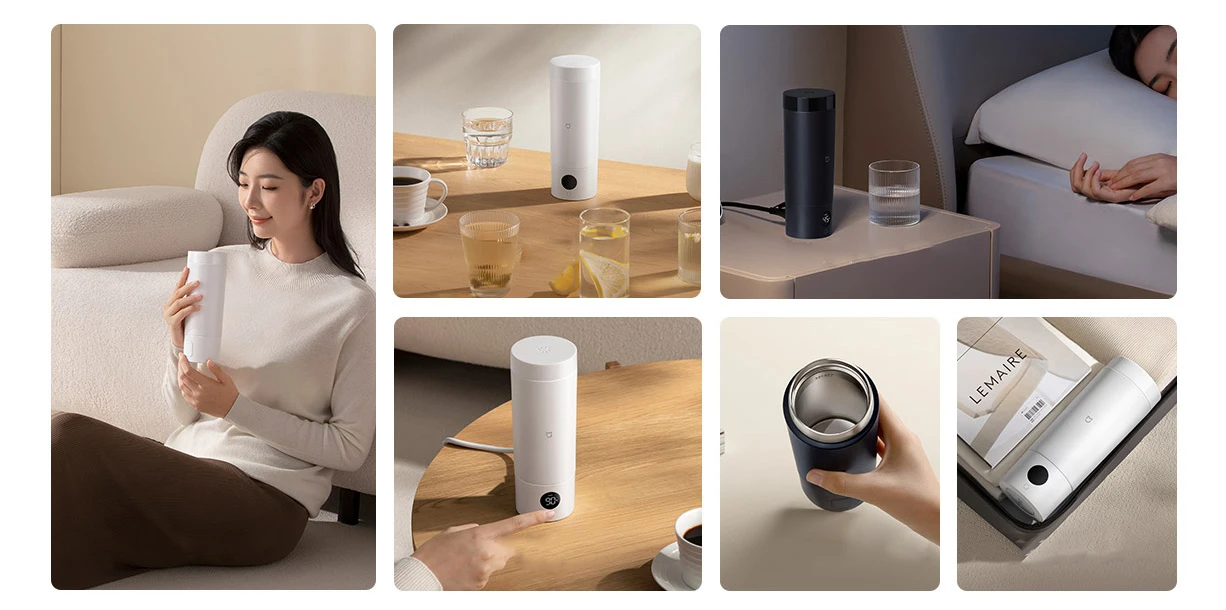 Xiaomi Mijia 350ml Smart Electric Kettle Portable Thermos Cup with Fast Boiling And Insulated Temperature Control for Travel