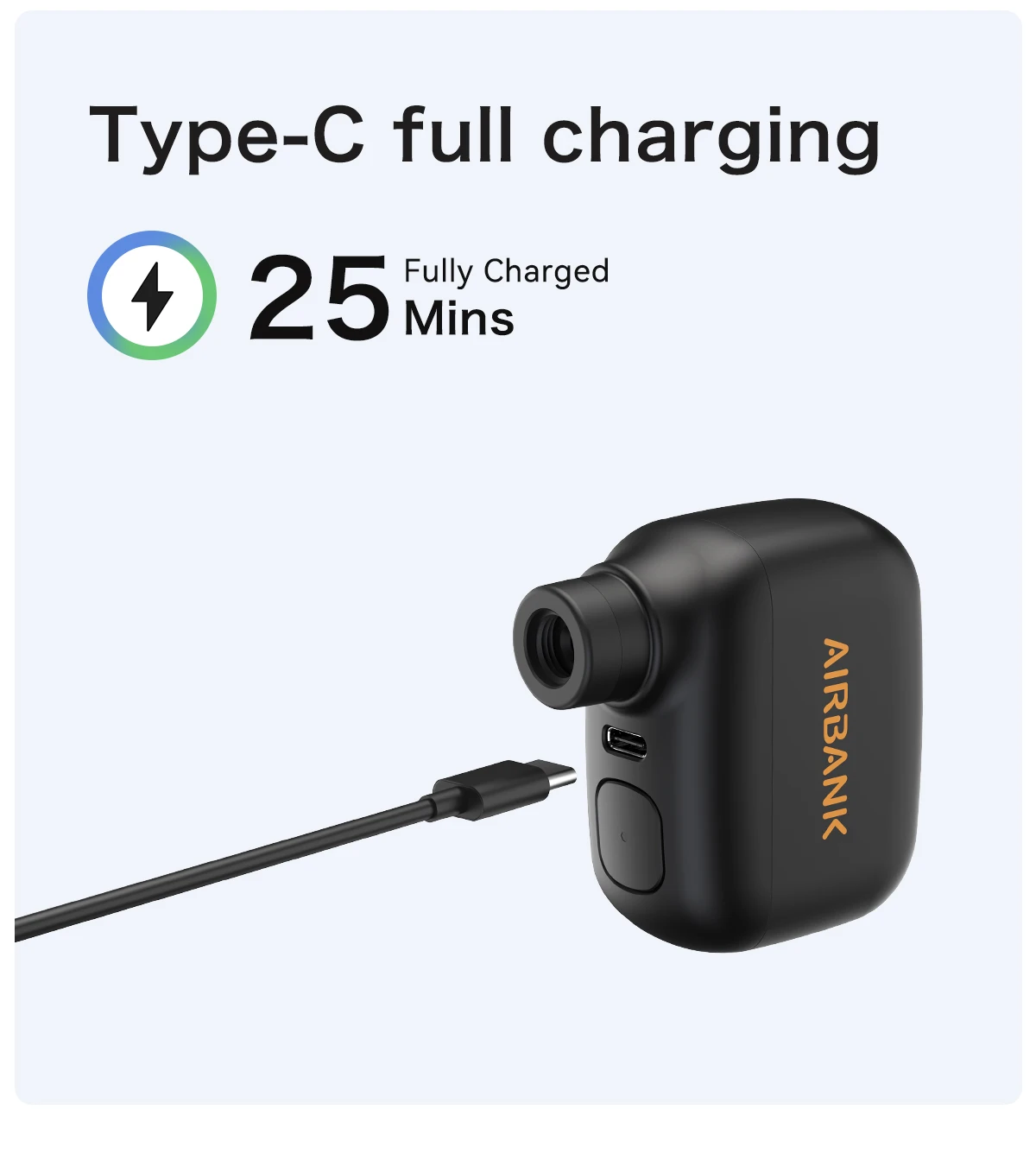 AIRBANK Pocket SE Mini Portable Electric Pump For Bicycle Cordless Tire Presta Schrader Valve Bike Accessories Fast Charging