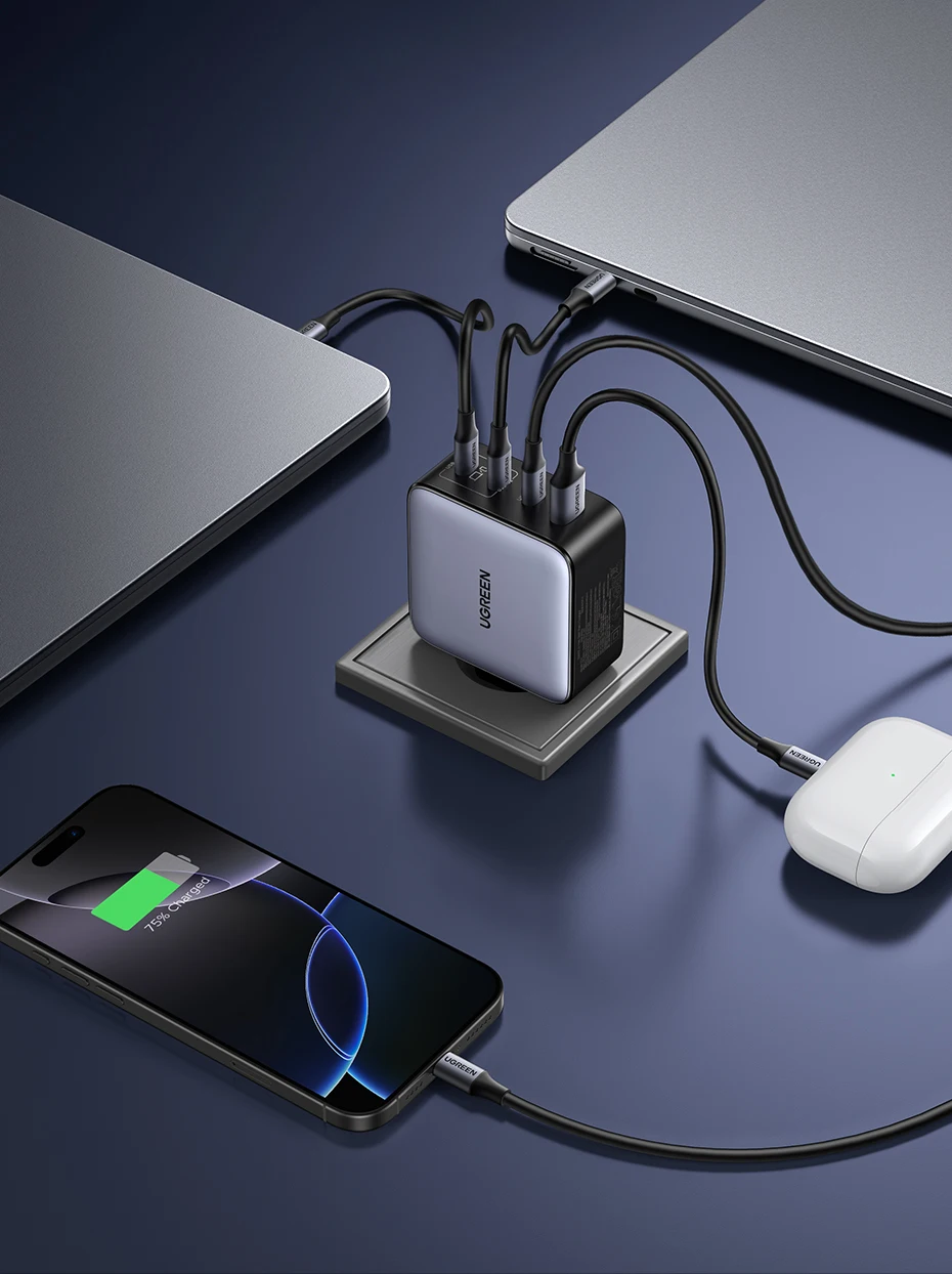 UGREEN 200W Travel GaN Charger PD 3.1 140W QC4.0 3.0 Quick Charge For Macbook Pro Laptops iPhone 18 17 Samsung S26 Xiaomi Tablet