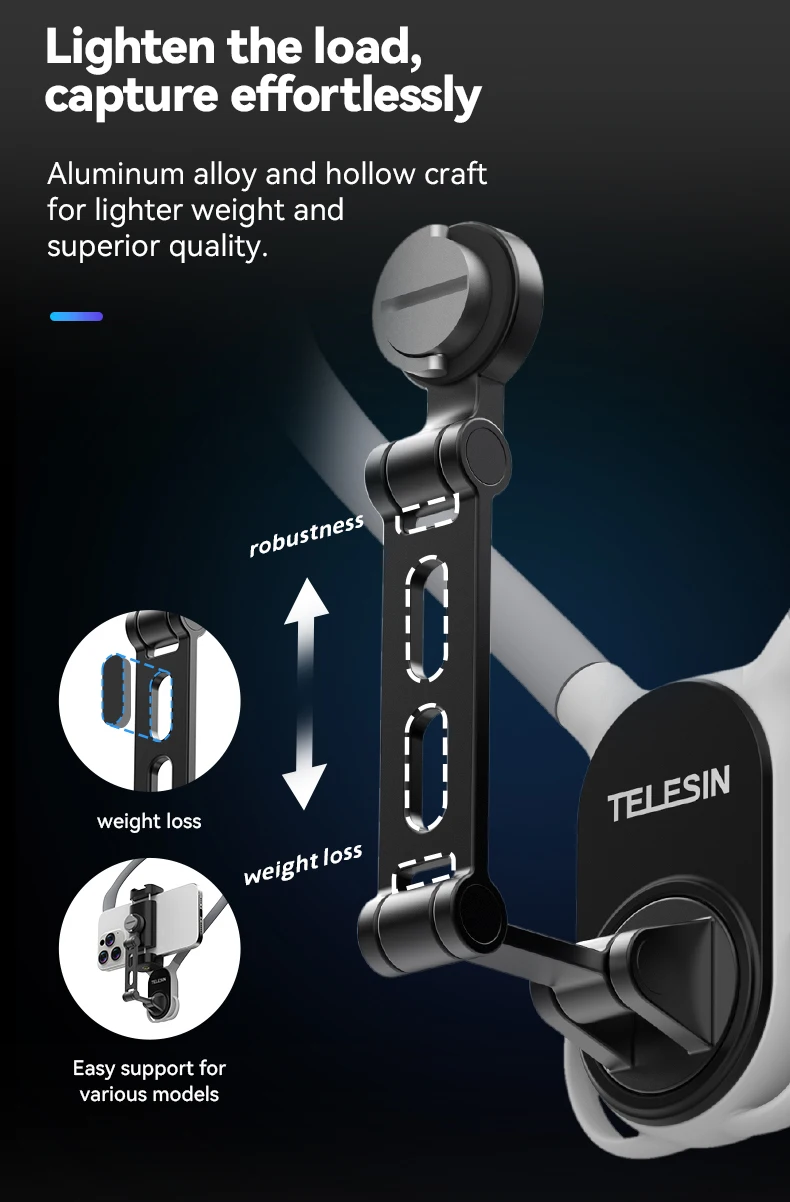 TELESIN Neck Mount Phone Clip 360° Rotation POV Phone Hold for Iphone 15 14 13 12 11 10 SAMSUNG HUAWEI XIAOMI Phone Accessories