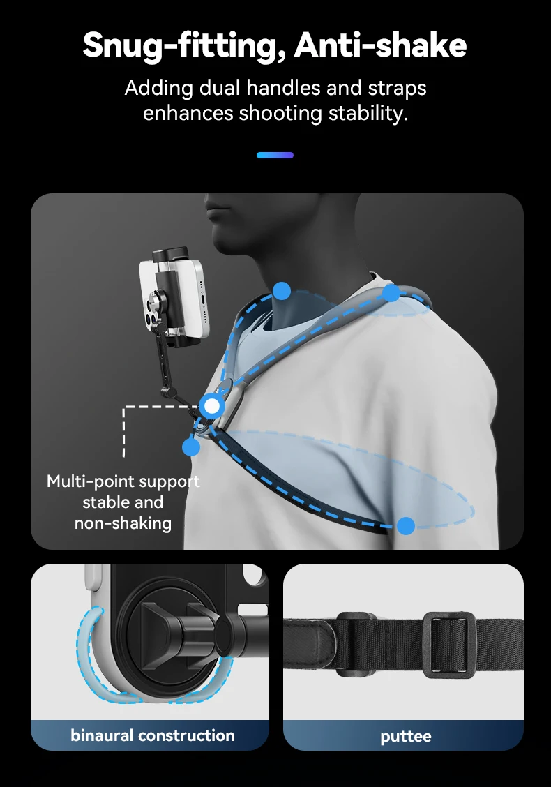 TELESIN Neck Mount Phone Clip 360° Rotation POV Phone Hold for Iphone 15 14 13 12 11 10 SAMSUNG HUAWEI XIAOMI Phone Accessories