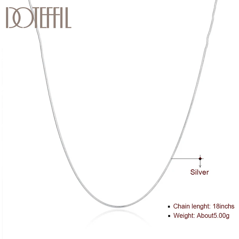 DOTEFFIL 925 Sterling Silver 5/10pcs/Lot 16/18/20/22/24/26/28/30 Inch 1.2mm Snake Chain Necklace For Woman Man Fashion Jewelry