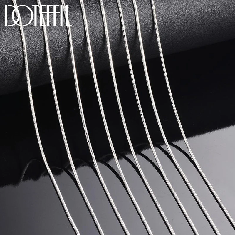 DOTEFFIL 925 Sterling Silver 5/10pcs/Lot 16/18/20/22/24/26/28/30 Inch 1.2mm Snake Chain Necklace For Woman Man Fashion Jewelry