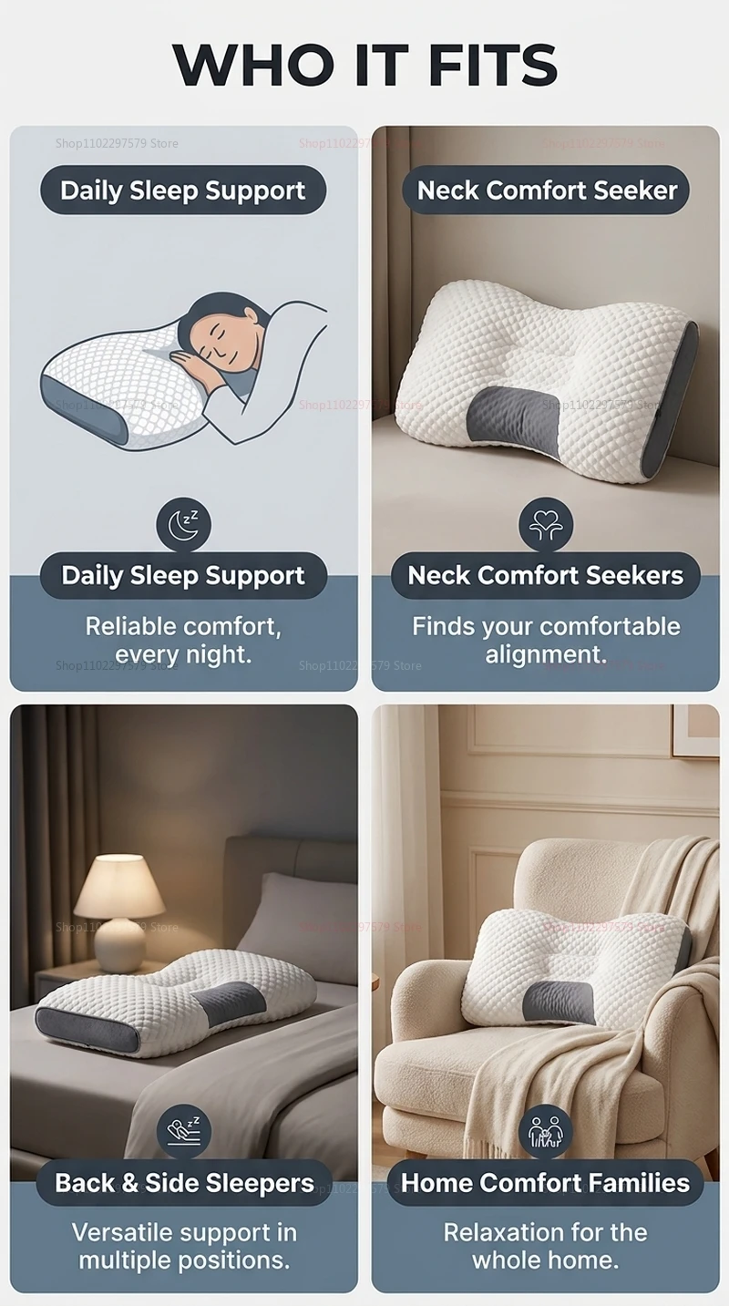 Orthopedic Cervical Support Pillow Household Sleep Pillow Relieve Neck Fatigue Comfort Travel Neck Pillow Help Protect Cervical