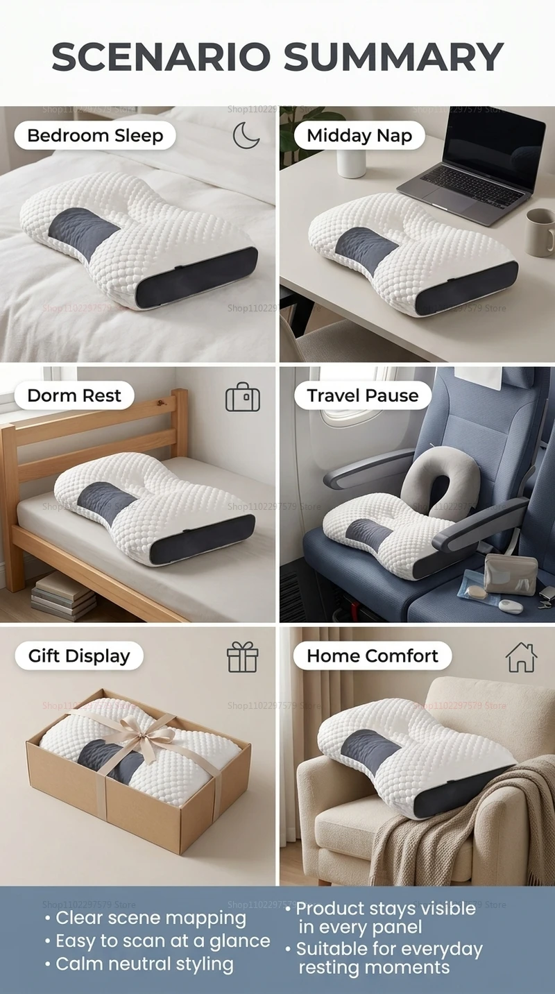 Orthopedic Cervical Support Pillow Household Sleep Pillow Relieve Neck Fatigue Comfort Travel Neck Pillow Help Protect Cervical