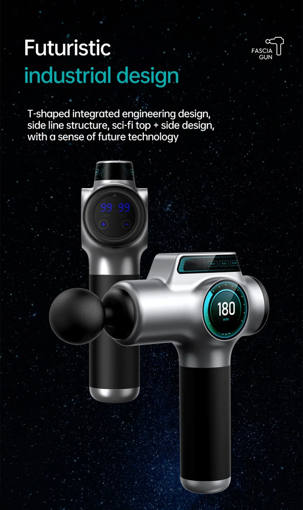99 Level Massage Gun Fascia Deep Muscle Relax Body Neck Massager Electric Fitness Equipment Noise Reduction Male Female