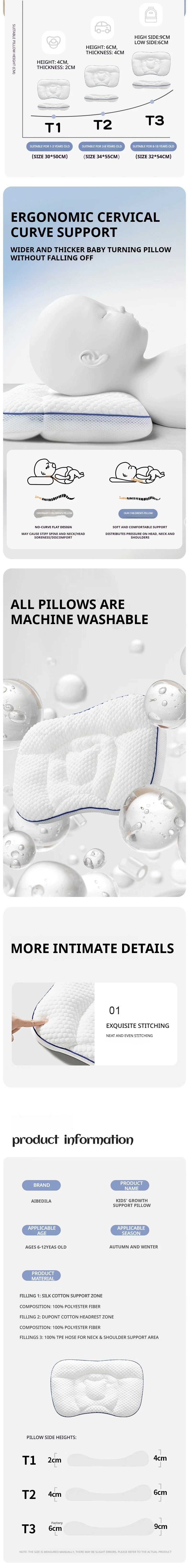 AIBEDILA Baby Pillows for Newborns Neck Pillow Newborn Baby Things Children's Orthopedic Travel Pillow Bedding Mother Kids Items