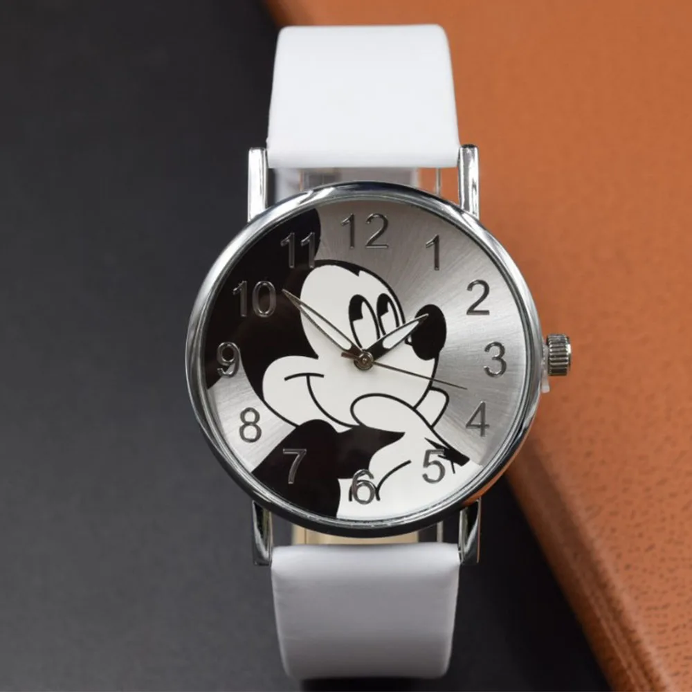 Mickey Children's Fashion Student Watch Quartz Watch Cartoon Cute Dial PU Leather Fashion Strap Children's Student Watch Gift