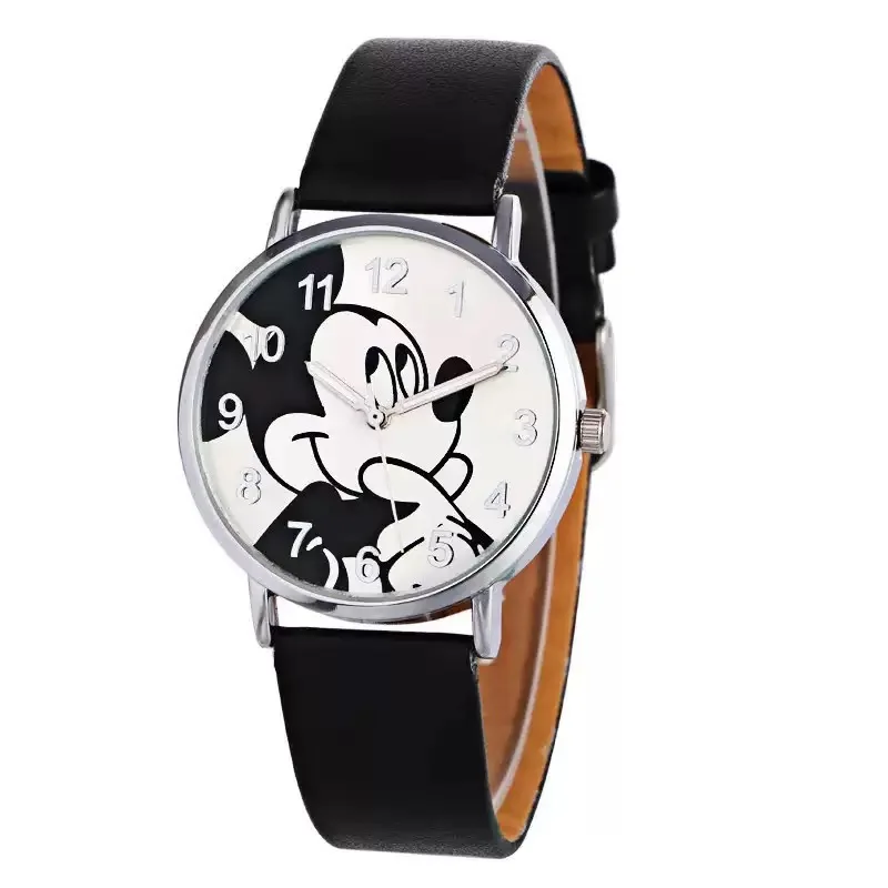 Mickey Children's Fashion Student Watch Quartz Watch Cartoon Cute Dial PU Leather Fashion Strap Children's Student Watch Gift