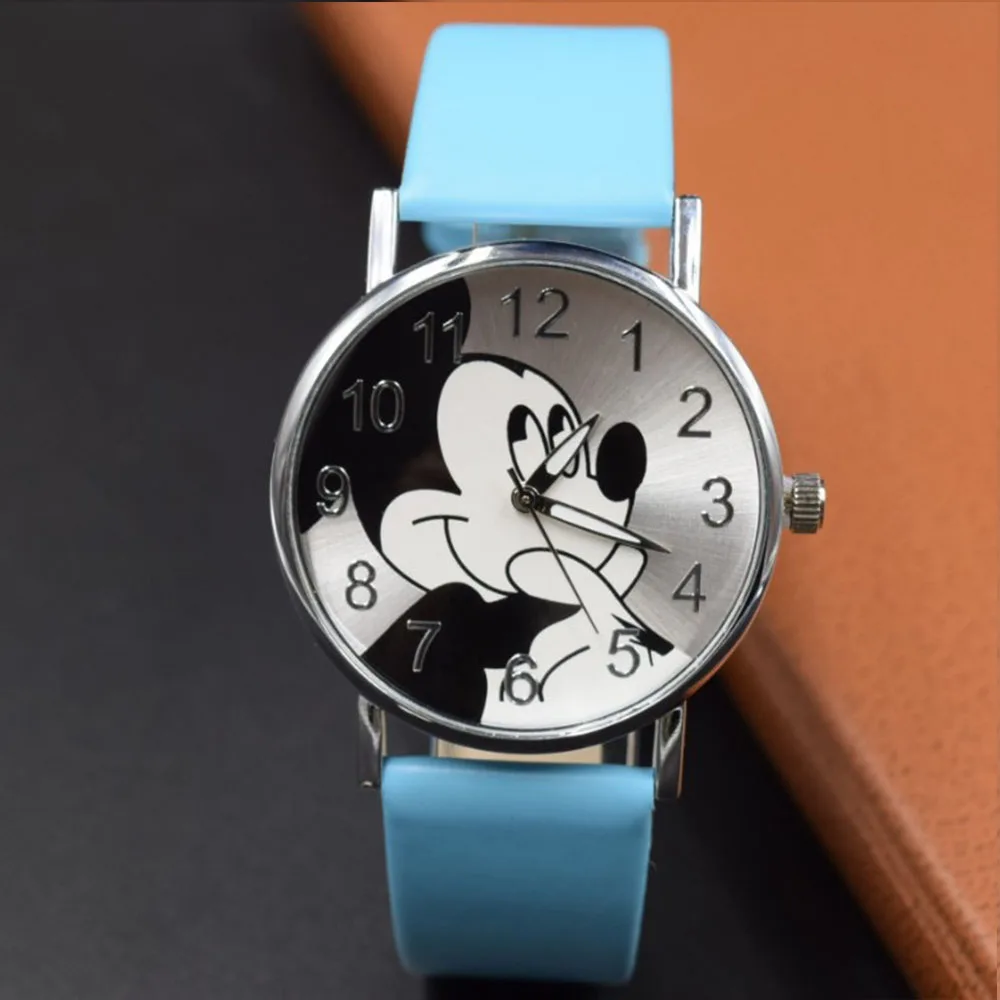 Mickey Children's Fashion Student Watch Quartz Watch Cartoon Cute Dial PU Leather Fashion Strap Children's Student Watch Gift