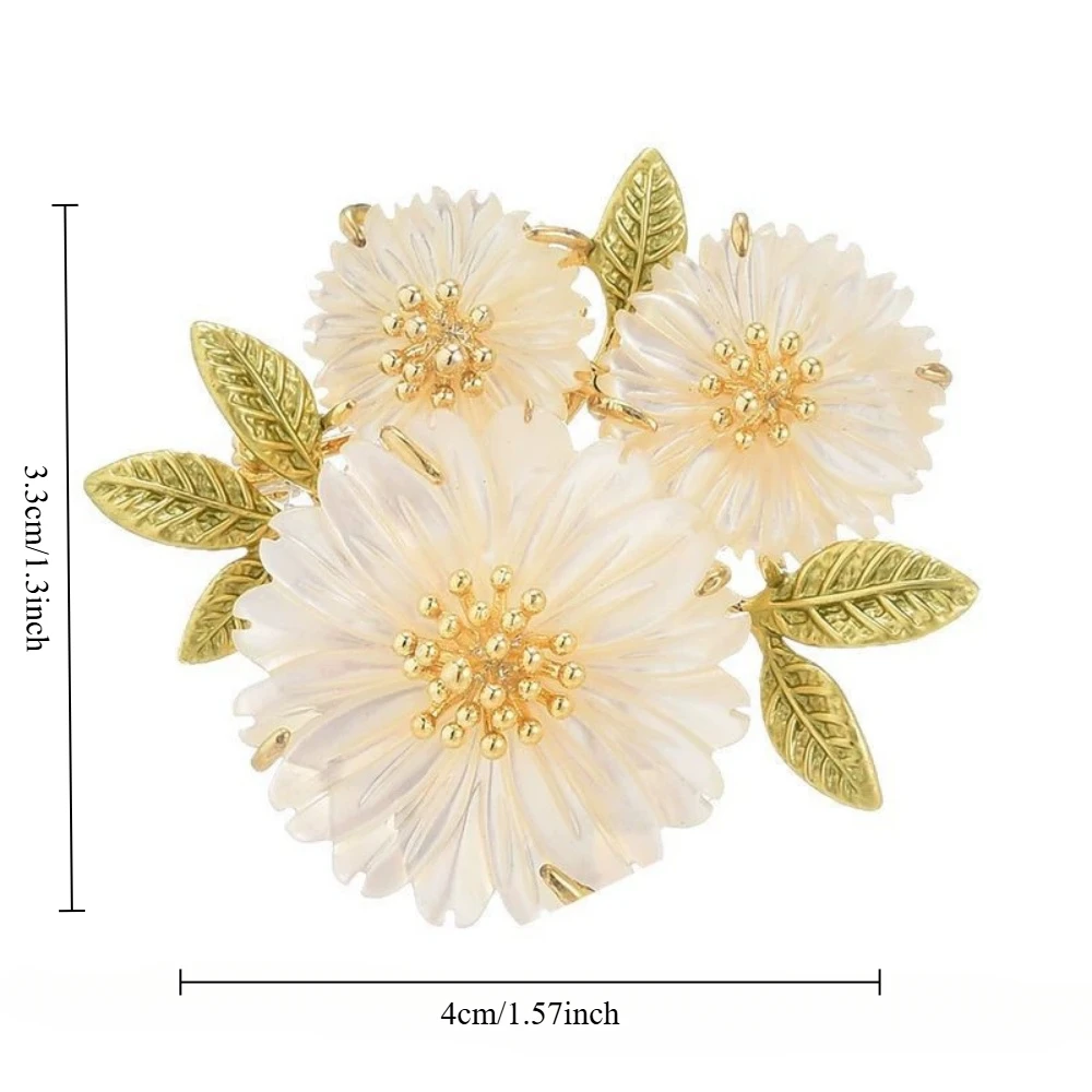 New Romantic Daisy Brooches Fashion Flower Shape Lapel Pin For Women Party Jewelry Banquet Clothing Decor Accessories Gifts
