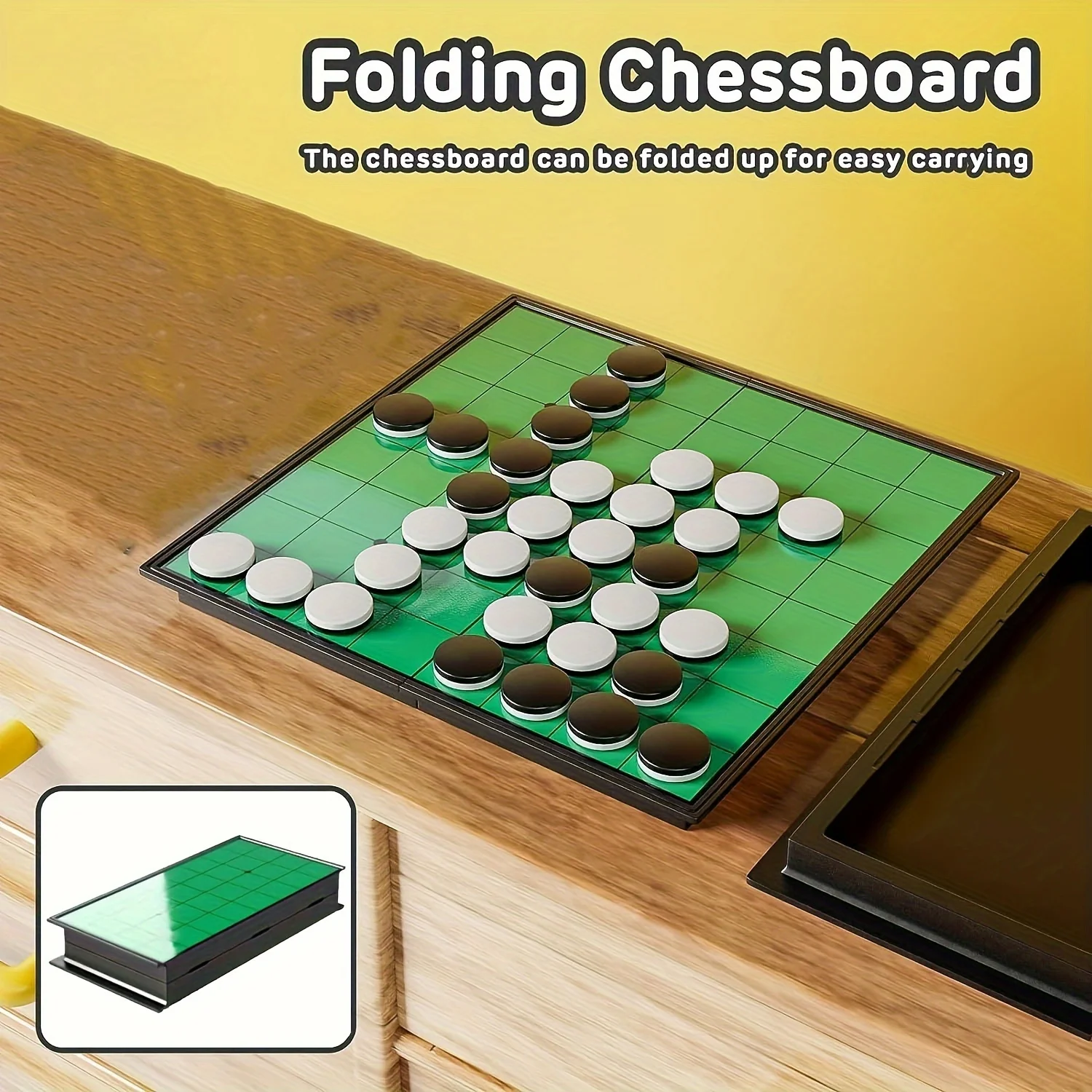 AIUAZA Original Othello - Timeless Strategy Game - Engaging & Secure Magnetic Folding Board - Perfect for Indoor Fun