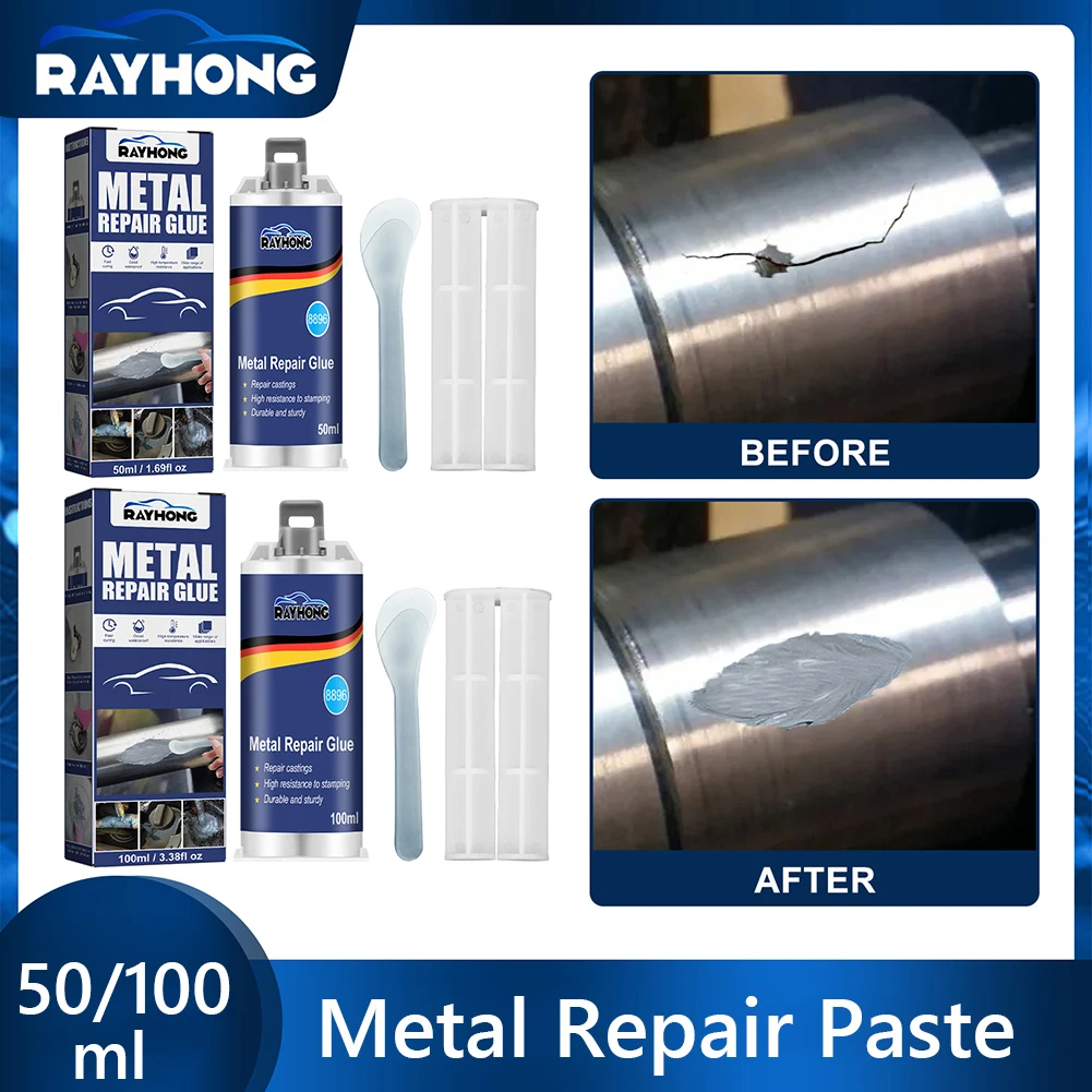 100g Liquid Metal Filler A+B Set Adhesive Metal Bonding Repair For Cast Iron Radiator Cold Weld High Heat Resistant Repair Paste