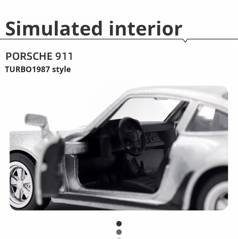 1/36 Porsche 911 Turbo Racing Car Model Toy Simulated Alloy Miniature Diecast Pull Back Collect Kid Birthday Gift Ornament Recom