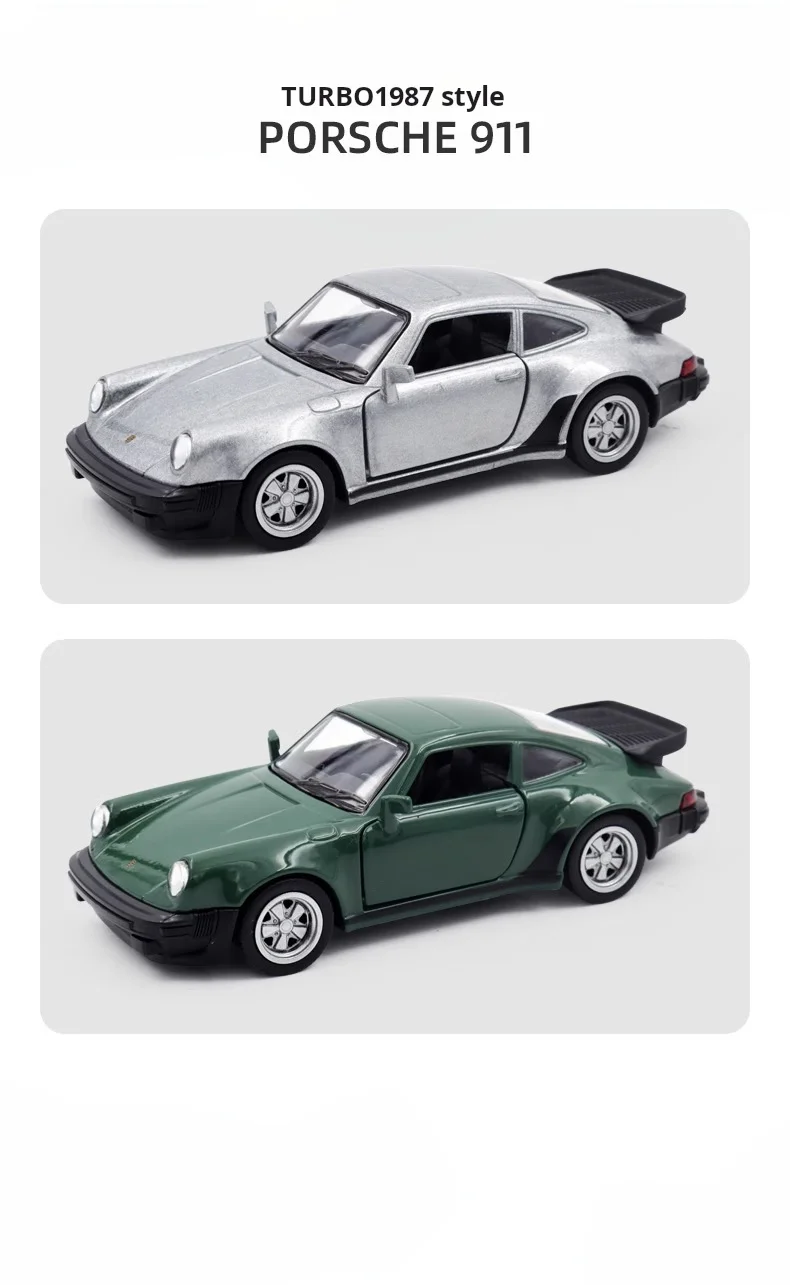 1/36 Porsche 911 Turbo Racing Car Model Toy Simulated Alloy Miniature Diecast Pull Back Collect Kid Birthday Gift Ornament Recom