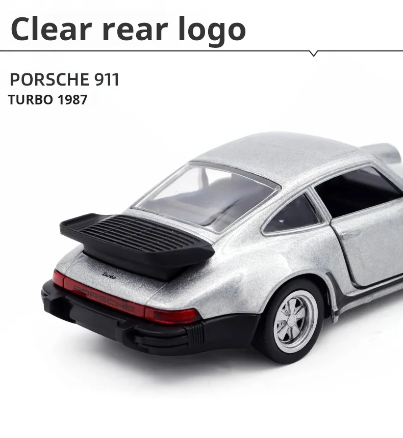 1/36 Porsche 911 Turbo Racing Car Model Toy Simulated Alloy Miniature Diecast Pull Back Collect Kid Birthday Gift Ornament Recom