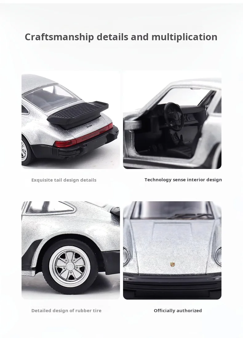 1/36 Porsche 911 Turbo Racing Car Model Toy Simulated Alloy Miniature Diecast Pull Back Collect Kid Birthday Gift Ornament Recom