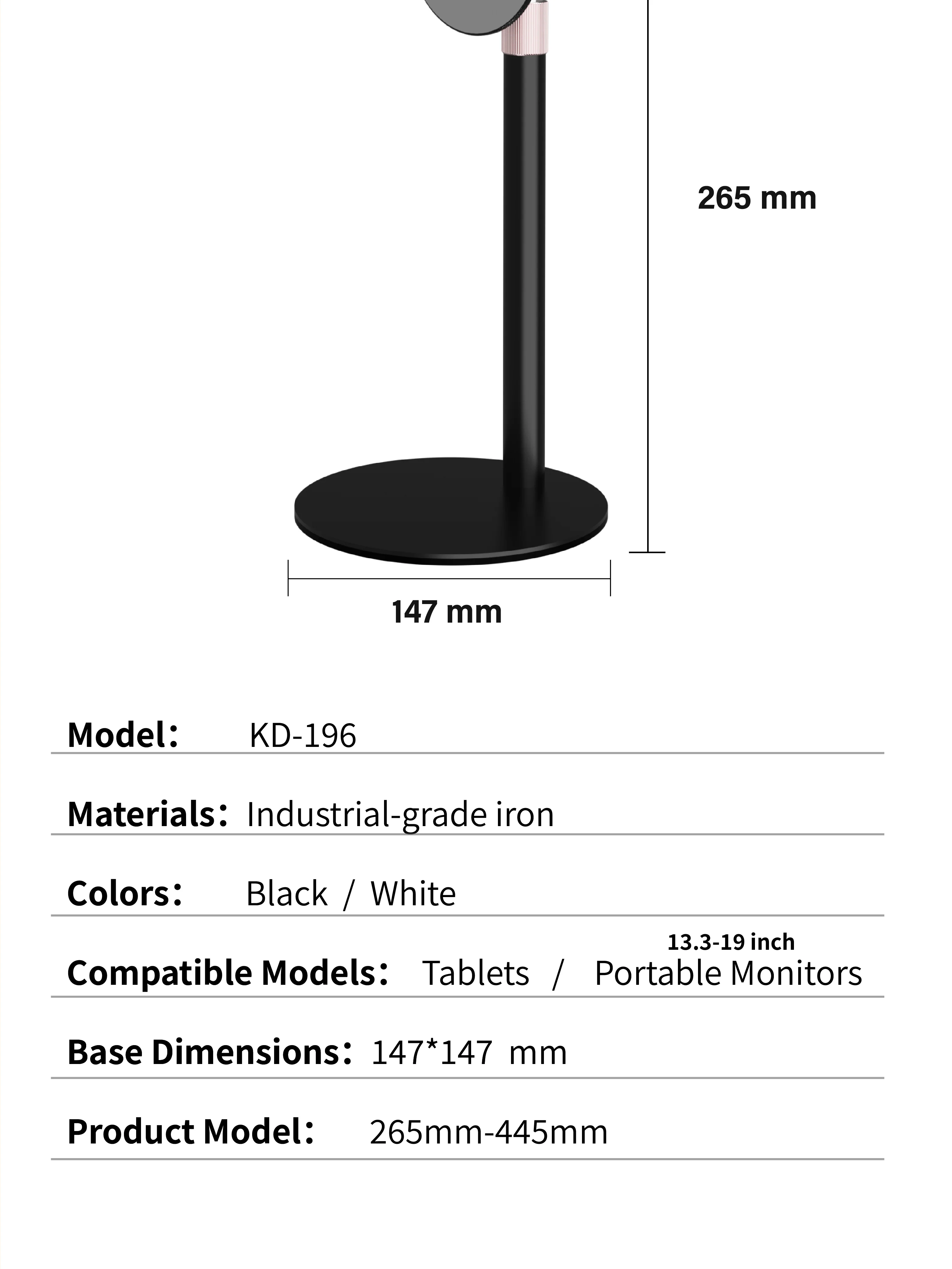Kimdoole Portable Monitor Height Adjustable Retractable Desktop Magnetic Stand Compatible With IPad Up To 18 Inch Pc Accessories