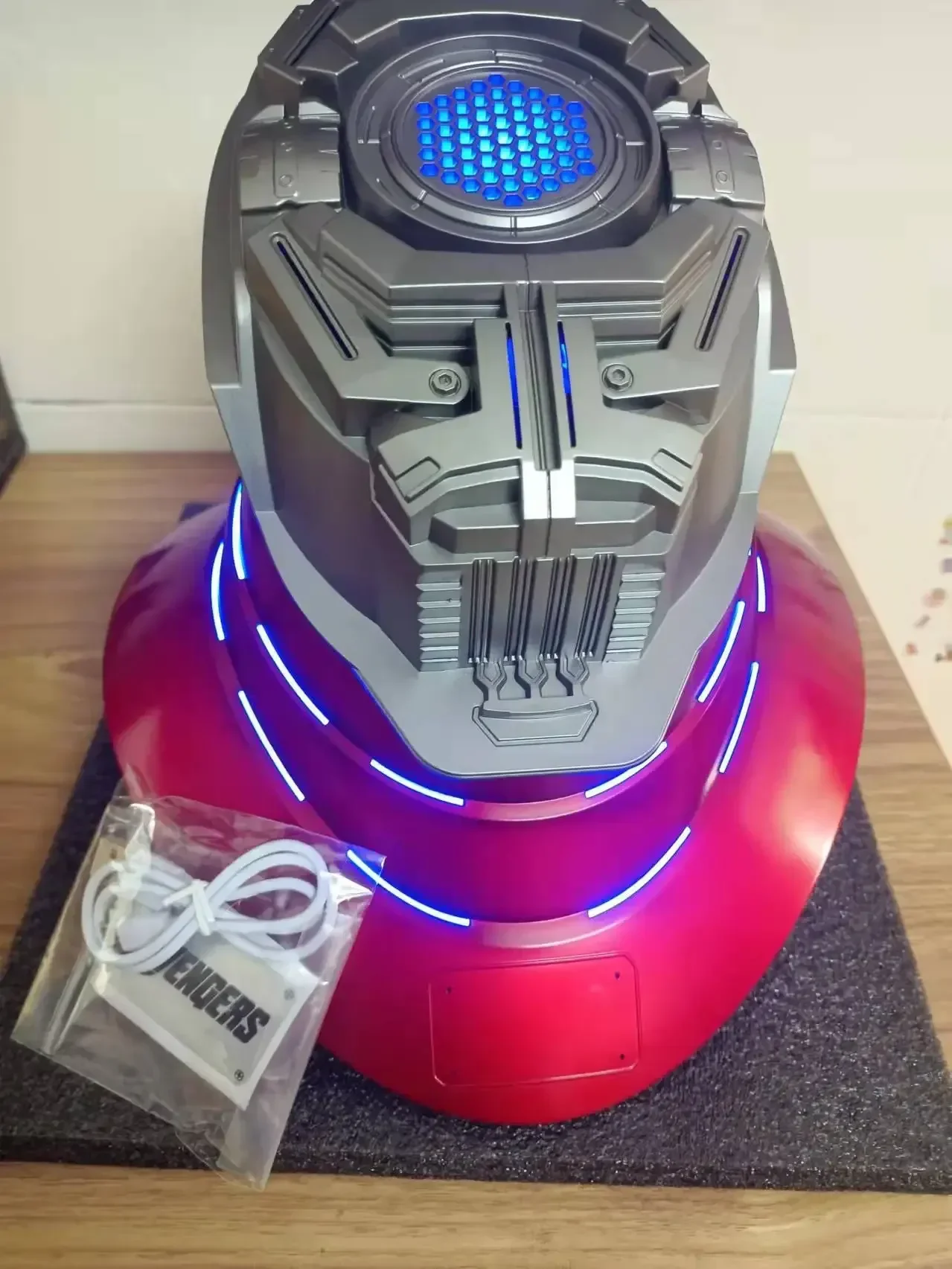 Iron Man Mk50 Helmet Automatic 1:1 Machine Avengers Cosplay Electric Open Close English Voice Remote Control Toy Christmas Gift