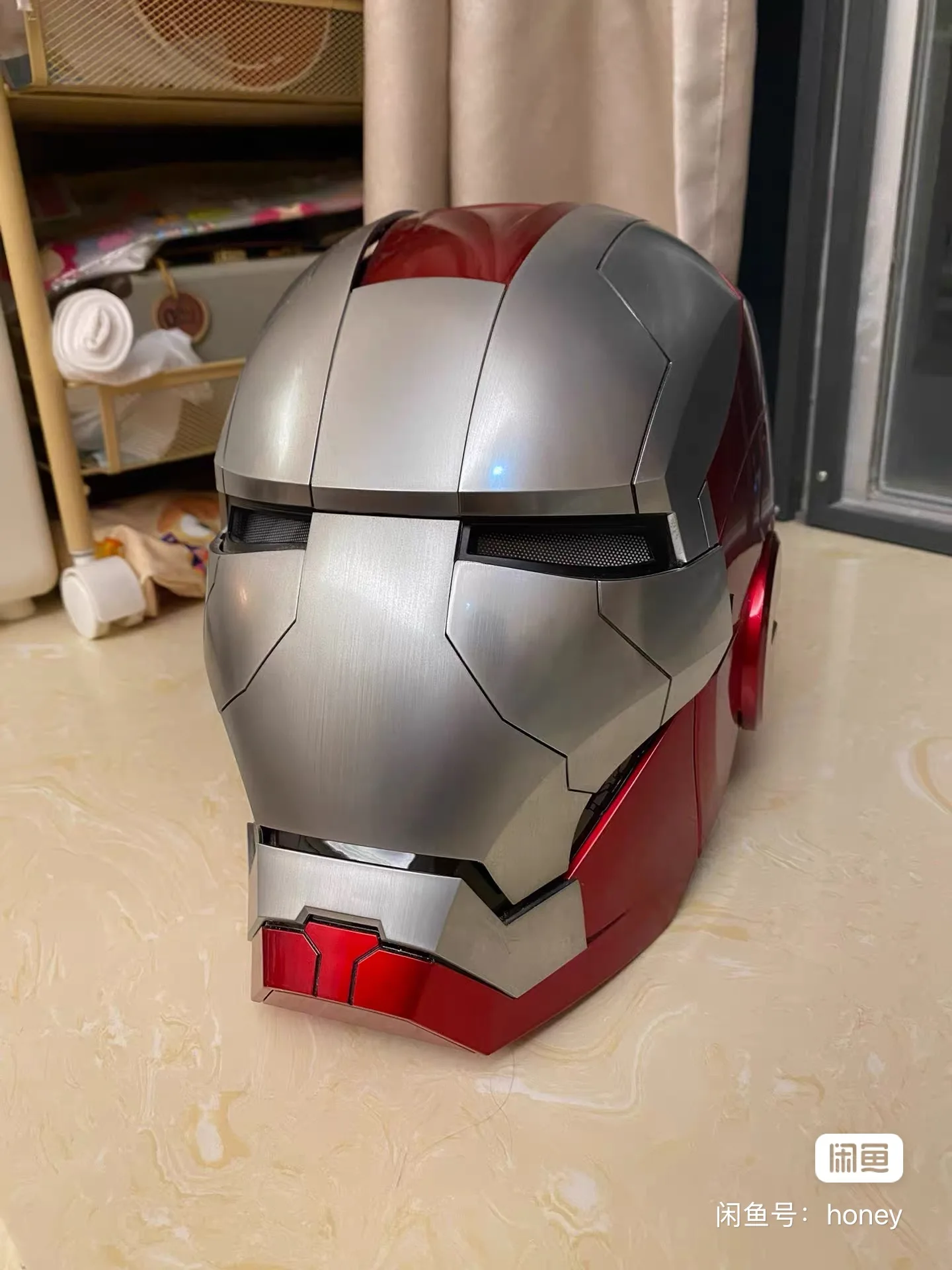Iron Man Mk50 Helmet Automatic 1:1 Machine Avengers Cosplay Electric Open Close English Voice Remote Control Toy Christmas Gift