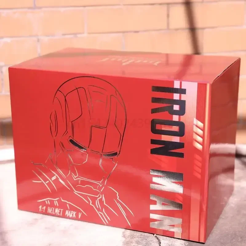 Iron Man Mk50 Helmet Automatic 1:1 Machine Avengers Cosplay Electric Open Close English Voice Remote Control Toy Christmas Gift