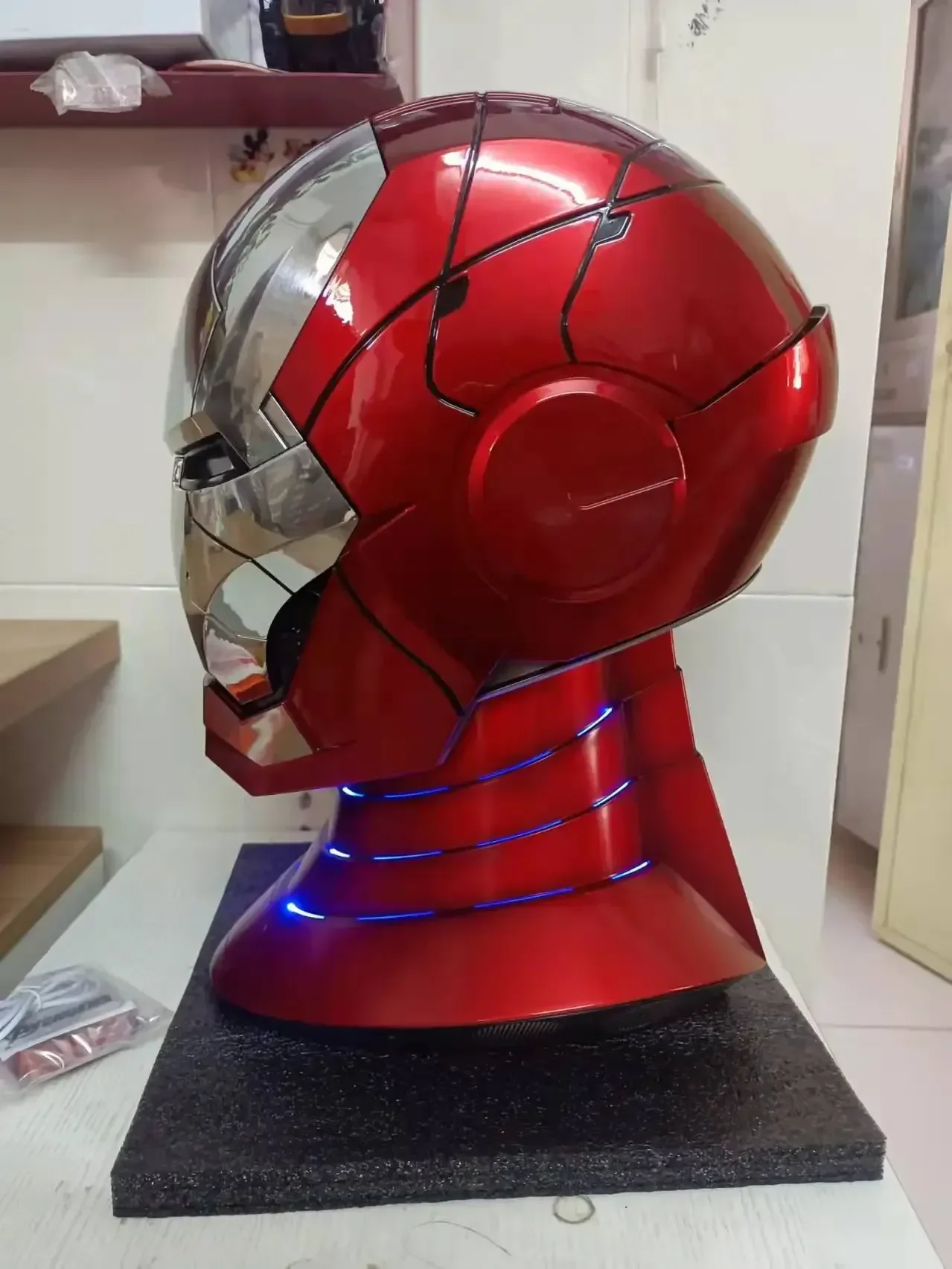 Iron Man Mk50 Helmet Automatic 1:1 Machine Avengers Cosplay Electric Open Close English Voice Remote Control Toy Christmas Gift