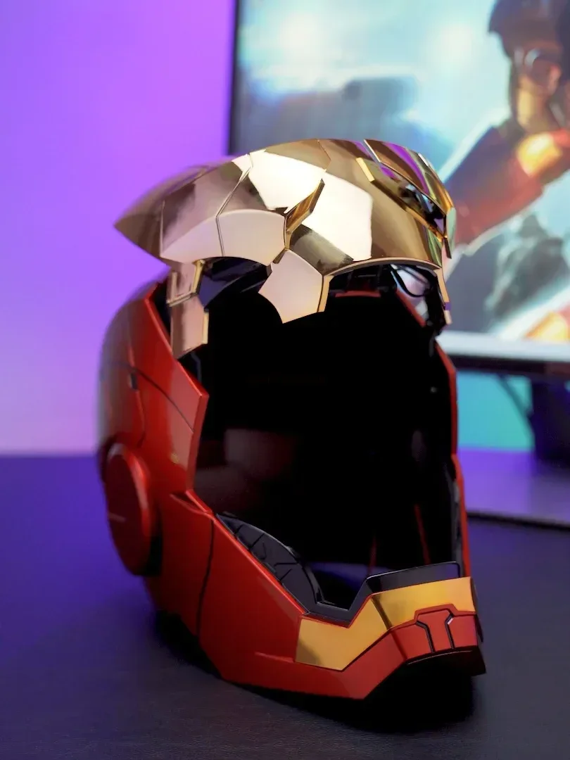 Iron Man Mk50 Helmet Automatic 1:1 Machine Avengers Cosplay Electric Open Close English Voice Remote Control Toy Christmas Gift