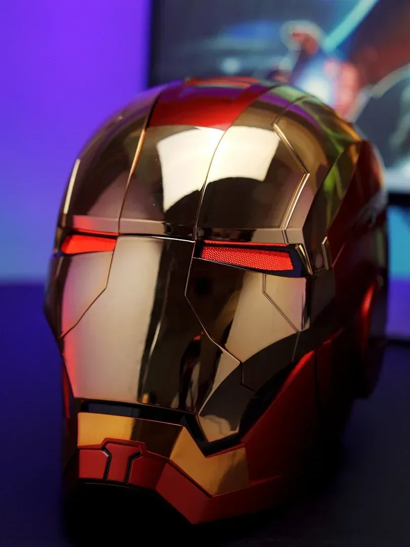 Iron Man Mk50 Helmet Automatic 1:1 Machine Avengers Cosplay Electric Open Close English Voice Remote Control Toy Christmas Gift