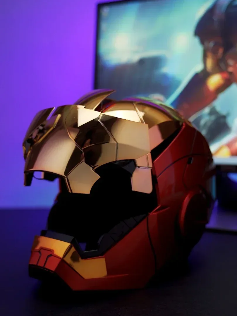 Iron Man Mk50 Helmet Automatic 1:1 Machine Avengers Cosplay Electric Open Close English Voice Remote Control Toy Christmas Gift