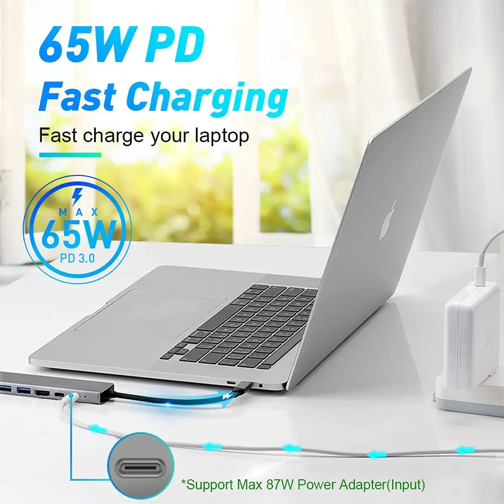 USB 3.0 Hub For Laptop Adapter PC Computer PD Charge Dock Station RJ45 HDMI-compatible TF/SD Card Notebook Type-C Splitter