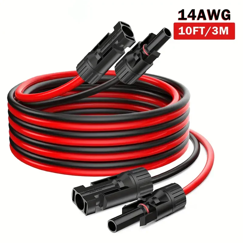 236inch/6M Solar Panel Extension Cable 14AWG Solar Extension Cable Kit With Female Male Connectors For RV Power Station