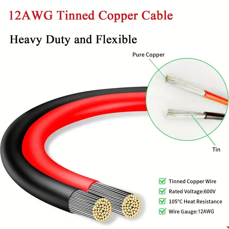 236inch/6M Solar Panel Extension Cable 14AWG Solar Extension Cable Kit With Female Male Connectors For RV Power Station