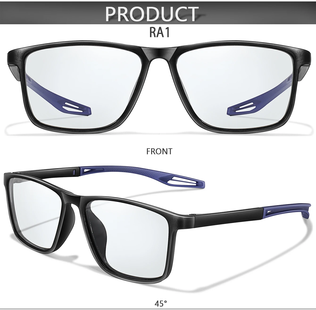 Men Women Reading Glasses Photochromic Classic Square Far Sight Presbyopic Glasses Anti Blue Light Blocking Ultralight Eyewear