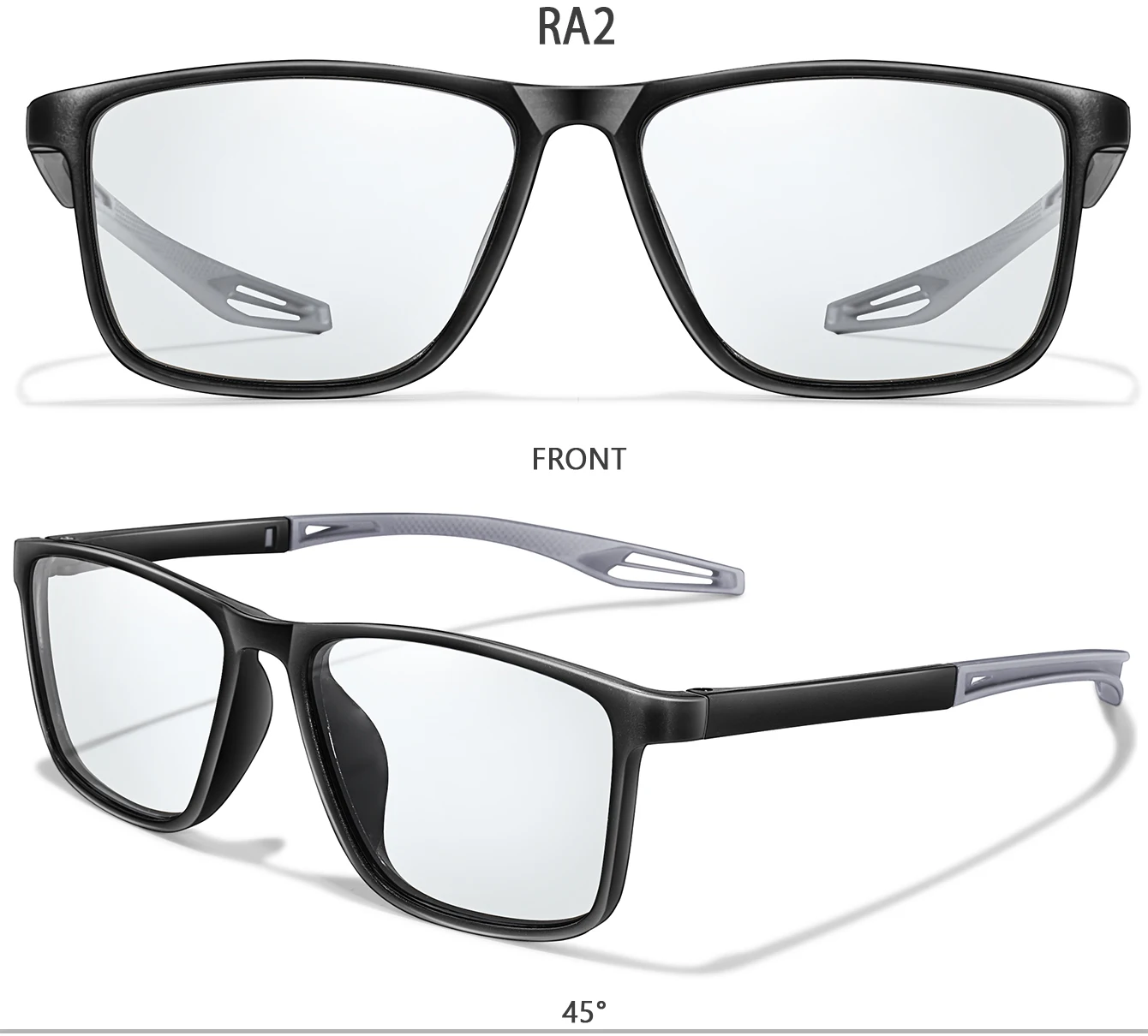 Men Women Reading Glasses Photochromic Classic Square Far Sight Presbyopic Glasses Anti Blue Light Blocking Ultralight Eyewear